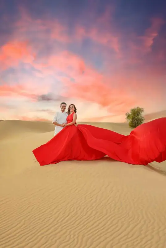 Dubai Desert Flying Dress Videography Tour